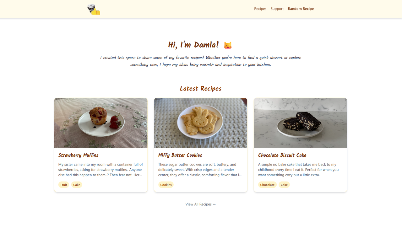 My cooking blog preview
